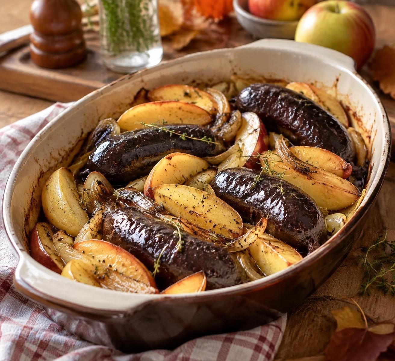 découvrez comment choisir un boudin noir de qualité chez l’artisan et le cuire au four avec des pommes, sans qu’il éclate.