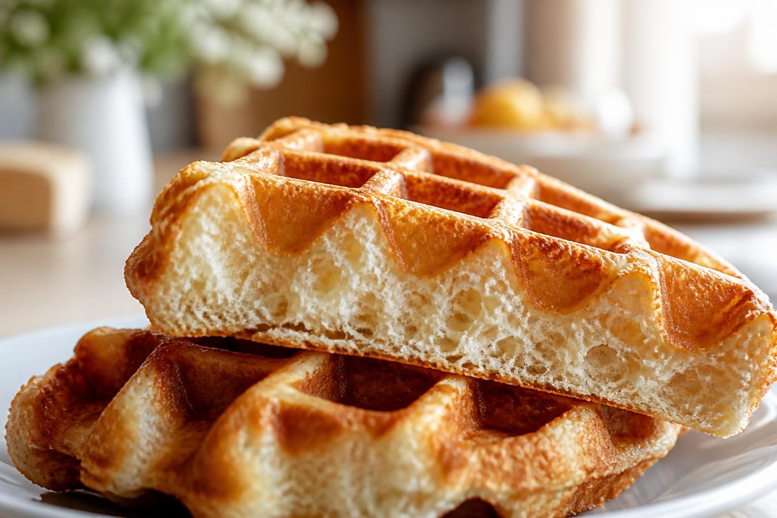 découvrez la recette des gaufres à la levure de boulanger, bien aérées grâce aux blancs en neige, pour des gaufres légères et délicieuses.