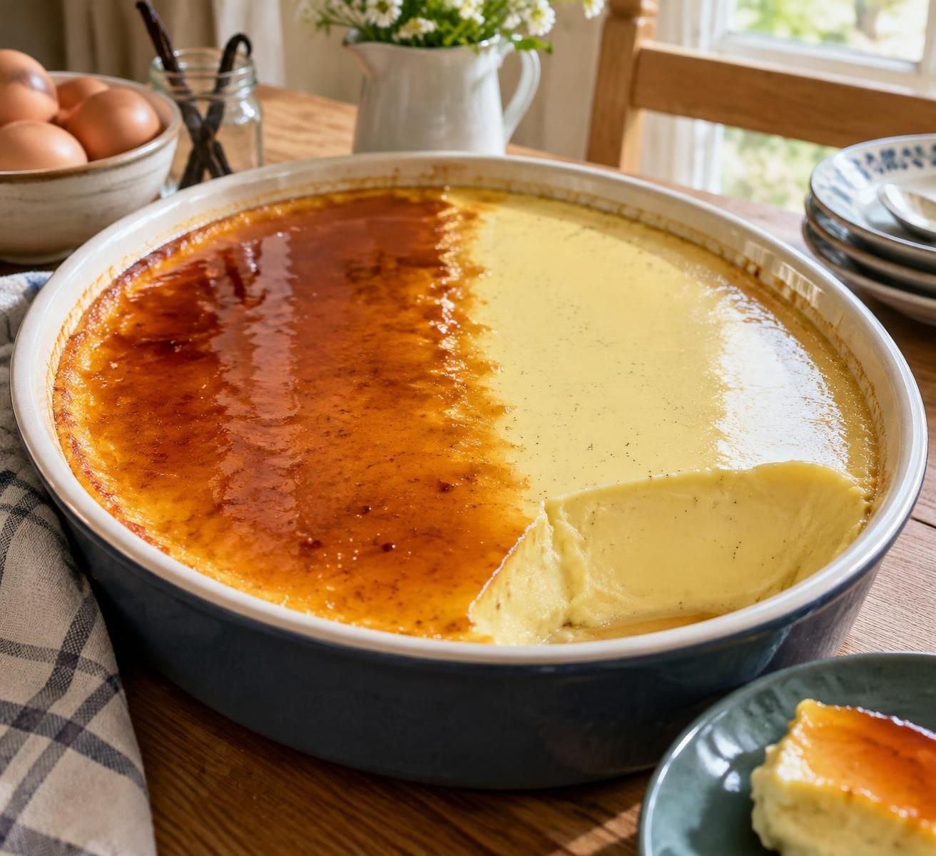 retrouvez la recette de grand-mère des œufs au lait au bain-marie, onctueux et faciles à préparer, avec ou sans caramel.