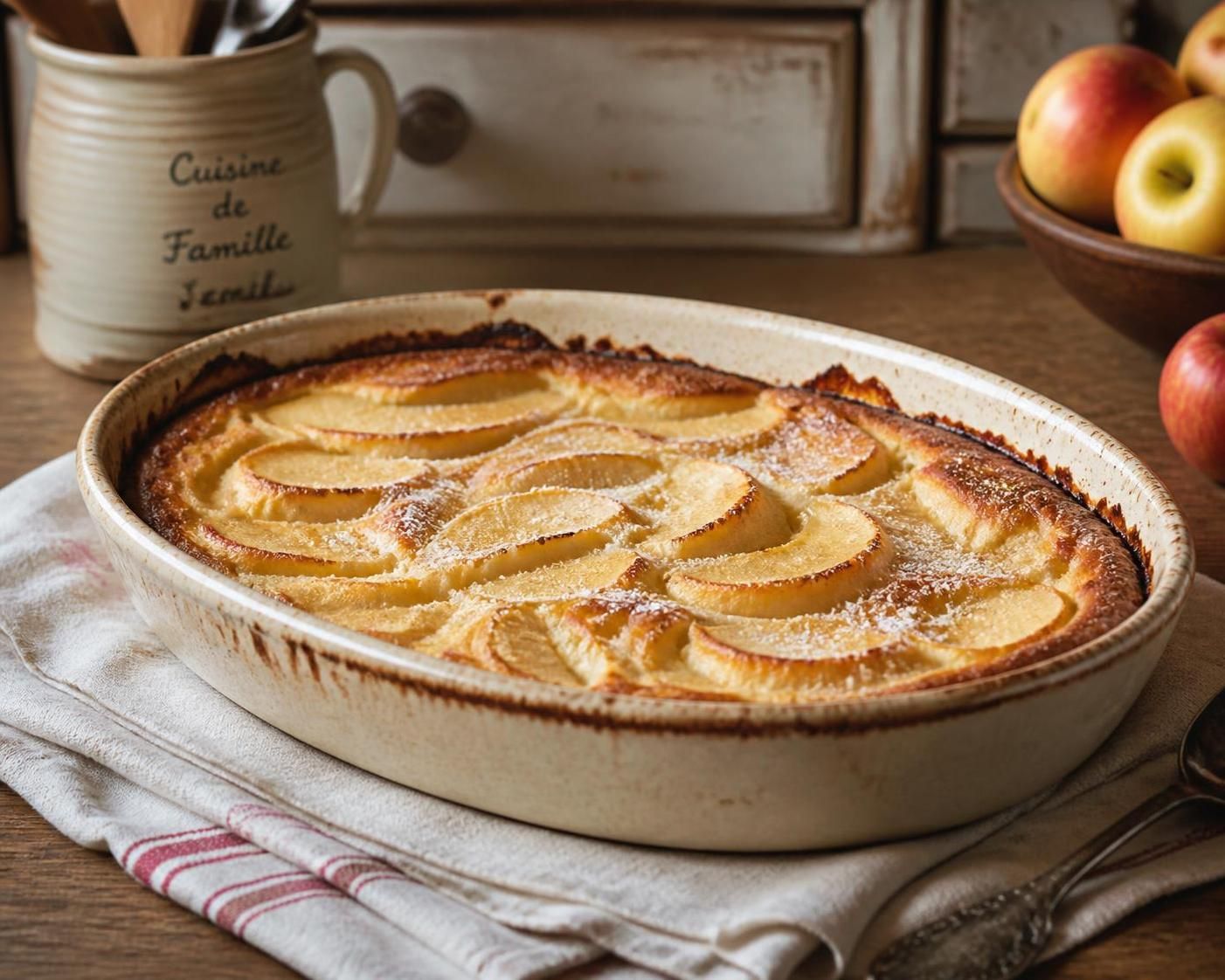 découvrez la recette traditionnelle du clafoutis aux pommes fondant, comme le préparait grand-mère, pour un dessert simple et gourmand.