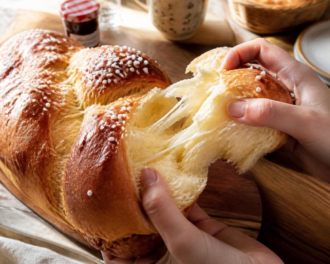 découvrez une brioche filante et moelleuse, parfaite pour se défaire facilement à la main et offrir une expérience gourmande unique.