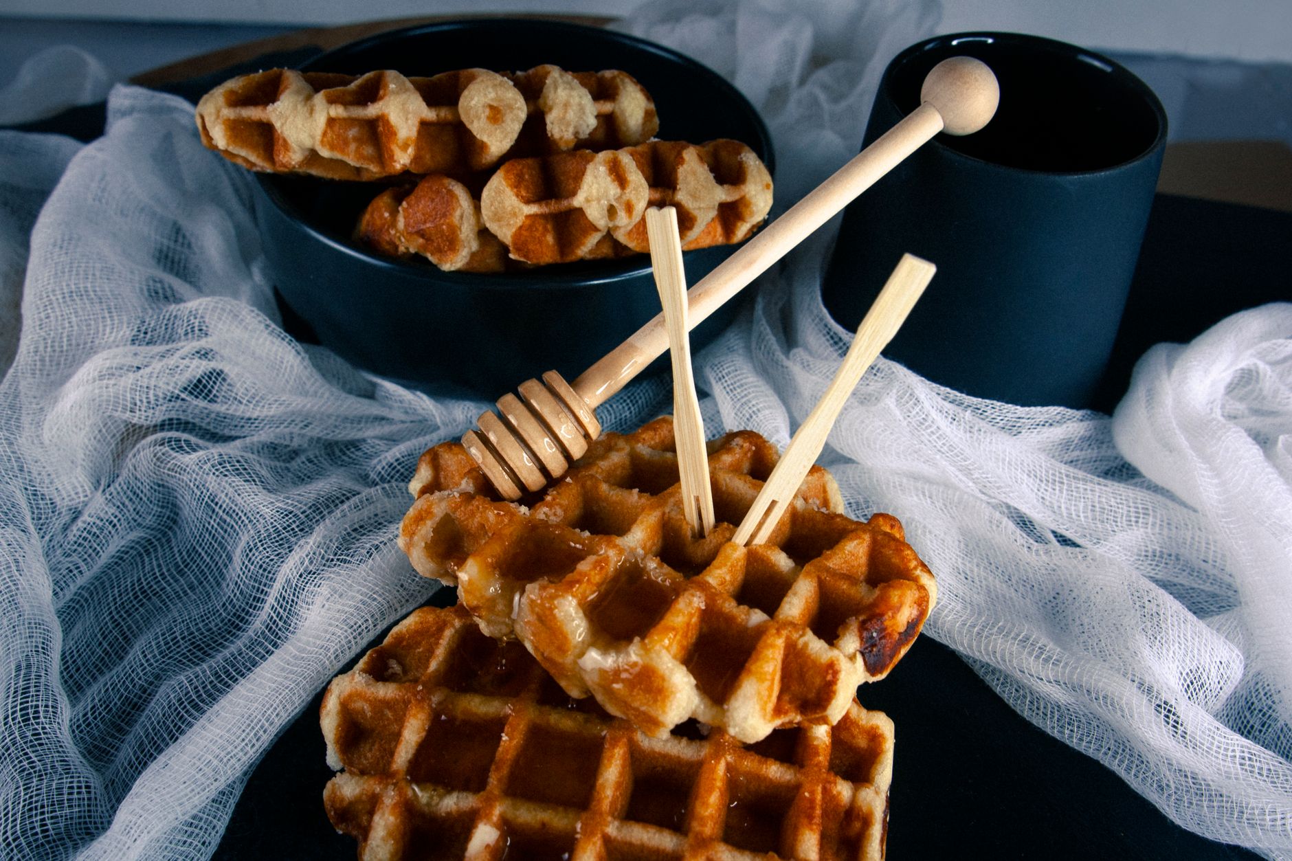 Les gaufres de Liège belges, — gaufres de Liège au sucre perlé