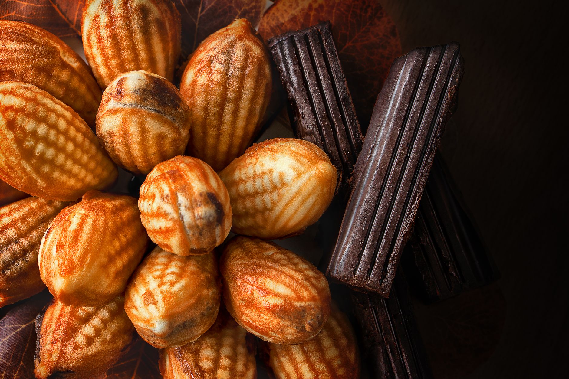 Madeleines au chocolat au cœur — madeleines au chocolat cœur fondant